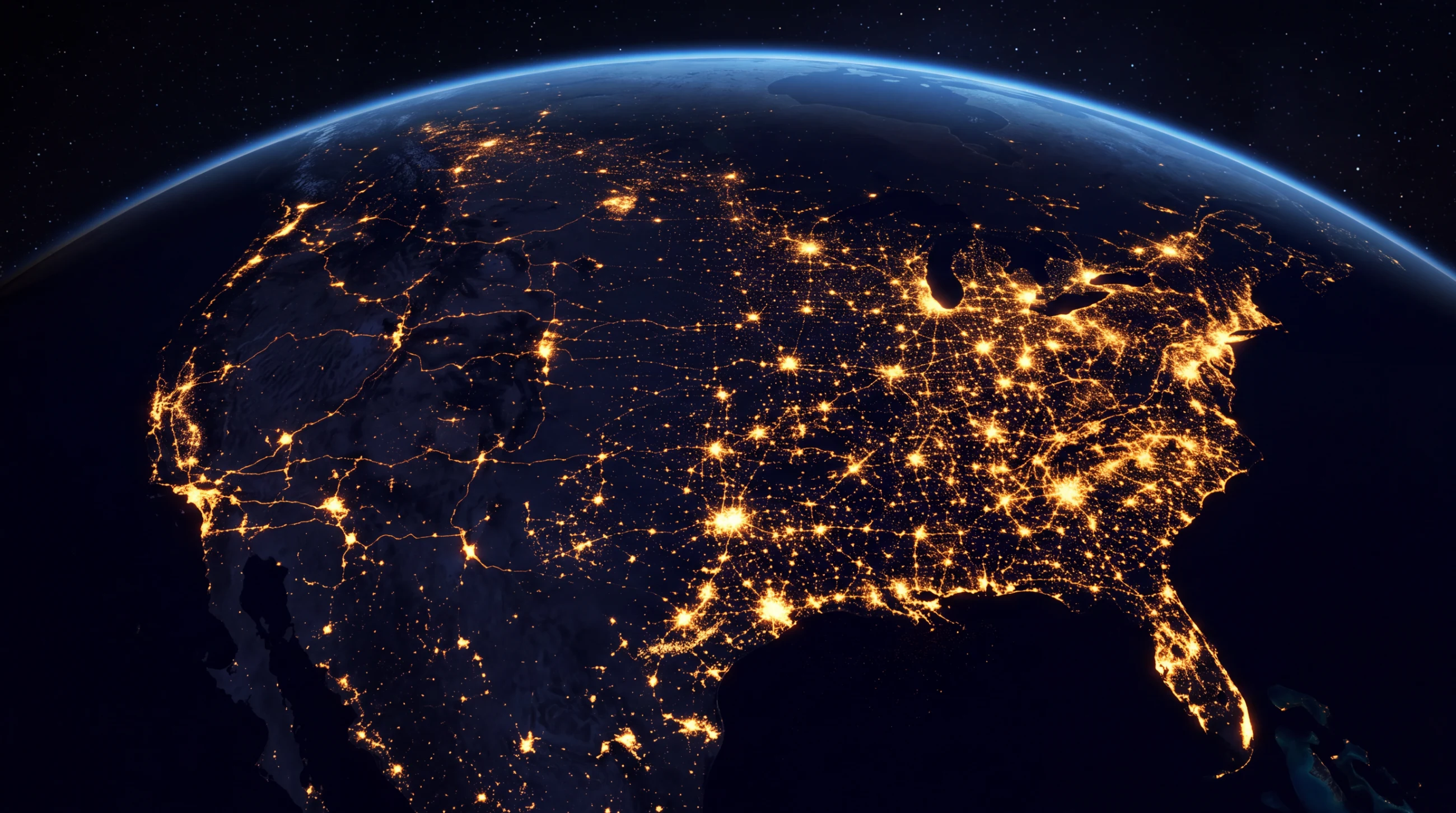North America at night from orbit